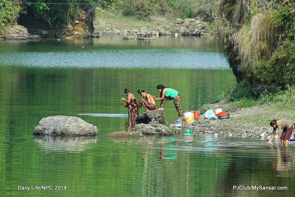 Despite restrictions to bathe and wash laundry in Phewa Taal, awareness to safeguard the ecological sanctity of the lake seems to have made no progress. Photo: Samir Baral 