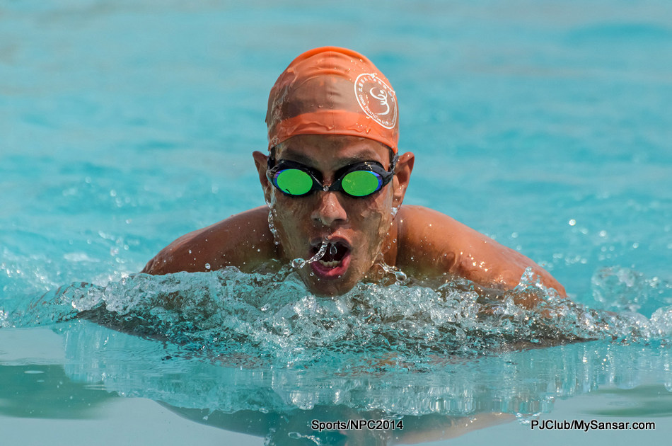 Swimmer Tika Thapa in action during the 17th National Swimming Championship held at Satdobato Swimming Complex. Photo: Sumit Shrestha 