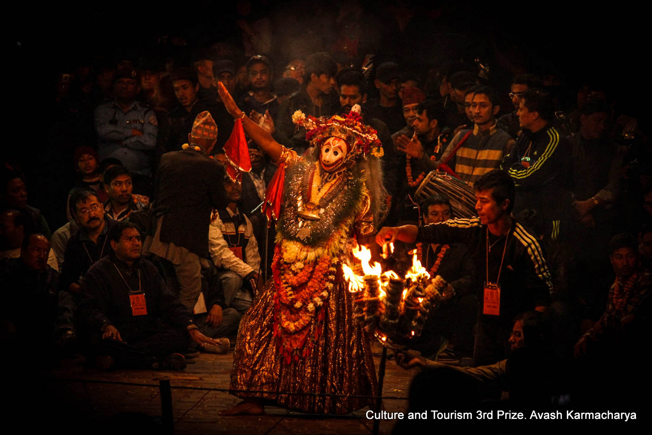 Nepali festivals are Nepal's rich heritage. Among many festivals, this one is the annual Kartik Naach (Dance of the deity Kartik) being staged at Patan Durbar Square. Kartik Naach is a month long traditional dance and drama festival that takes place in the Hindu lunar calendar month of Kartik, which falls in October/November.